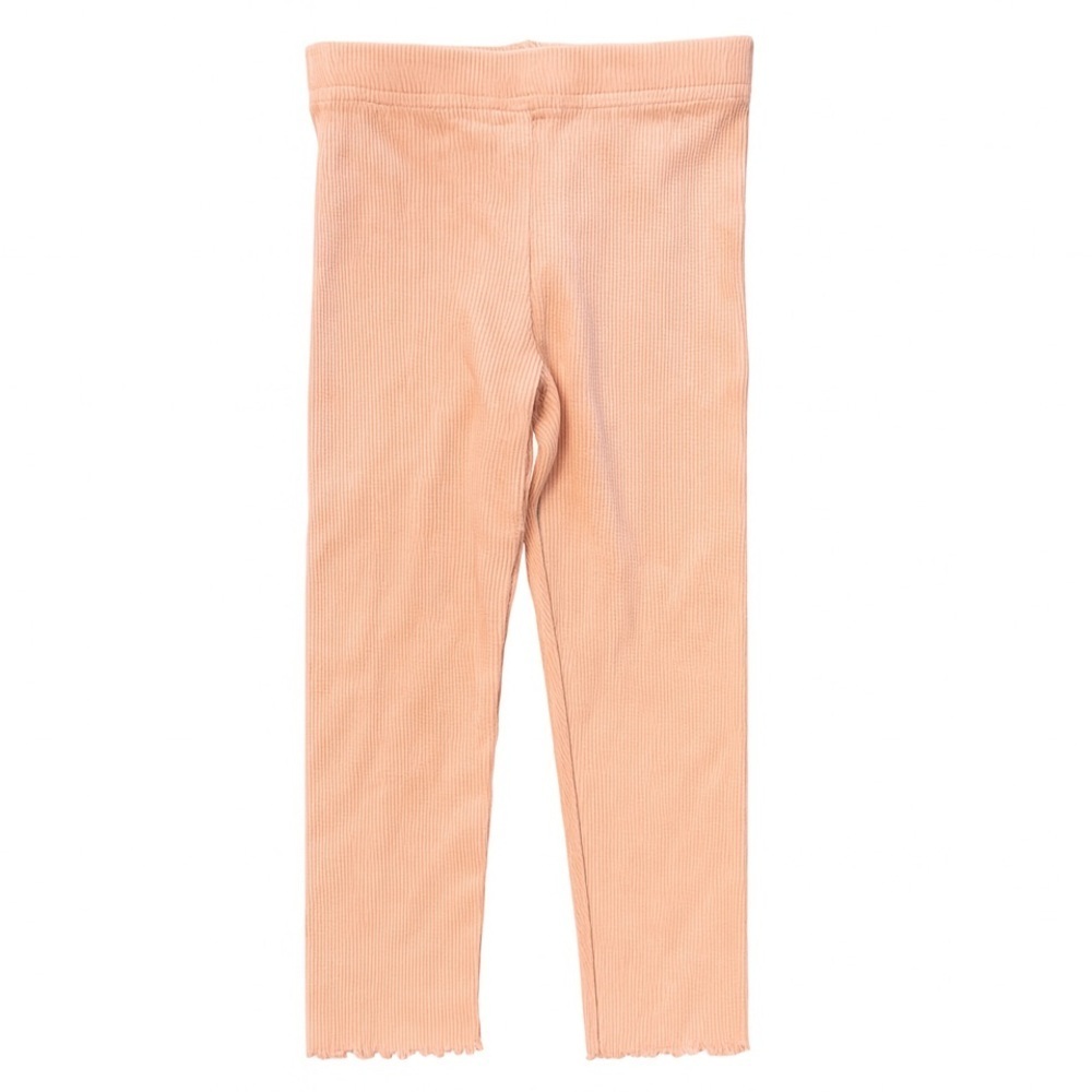 Peach Ribbed Leggings